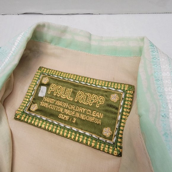 Mens Amazing Cross Stitch Embroidered Light Art Shirt PAUL ROPP 100% Silk 3 - Picture 10 of 16